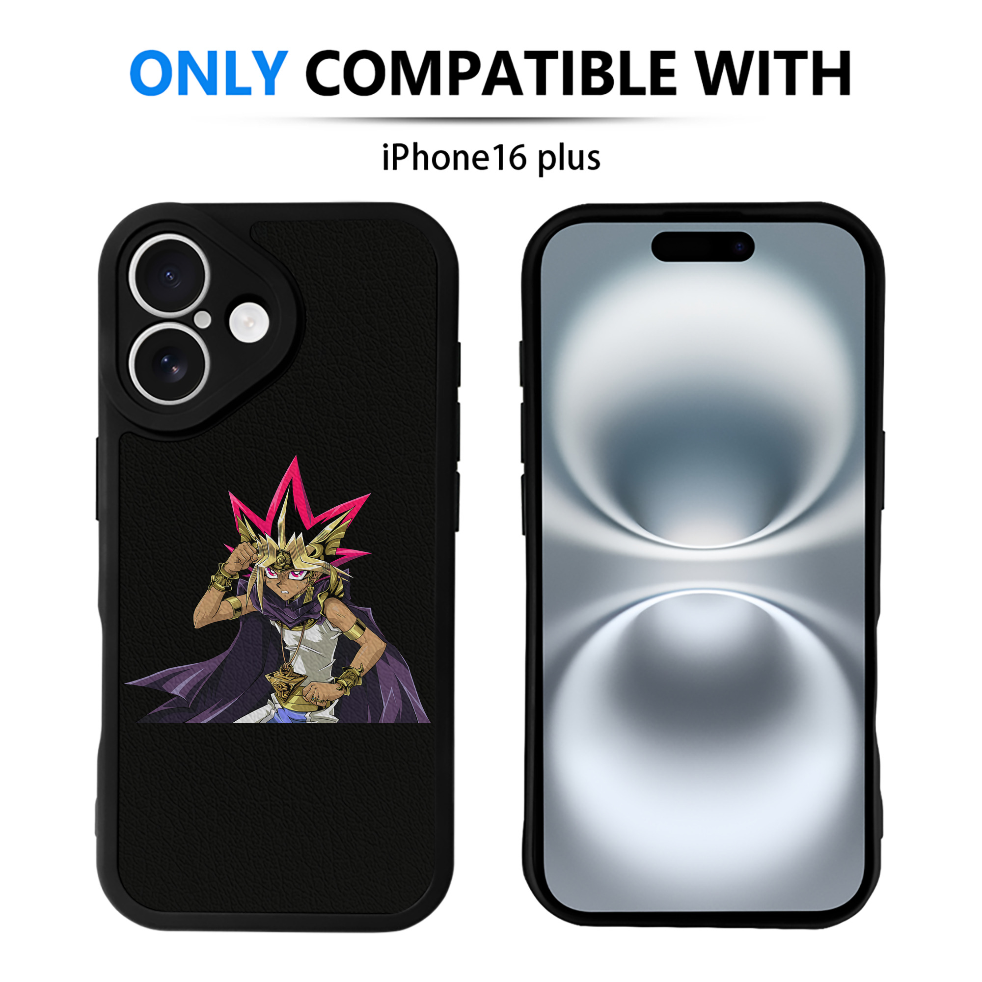 （画像用） 遊☆戯☆王 Yu-Gi-Oh! 【iPhone 16シリーズ対応】シリコンスマホケース（レザー調） 材質：シリコン